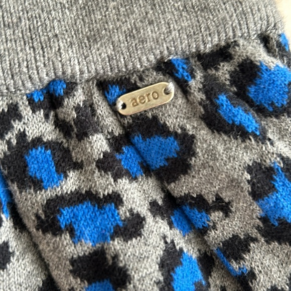 New Aeropostale Cotton Leopard Print Sweater Knit Skirt XS 6 - Picture 4 of 8